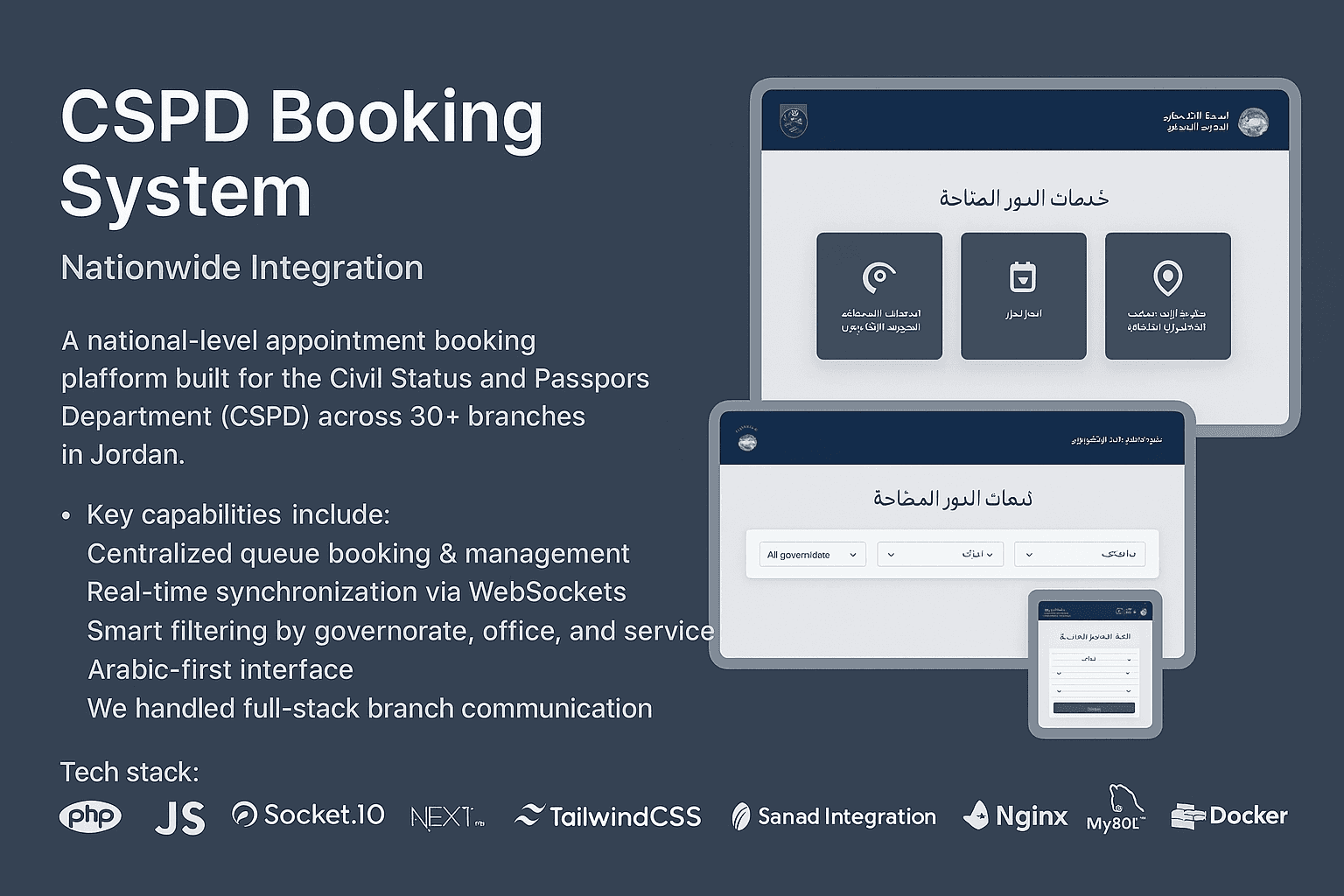 نظام إدارة الدور والعمليات المركزية لدائرة الأحوال المدنية والجوازات الأردنية